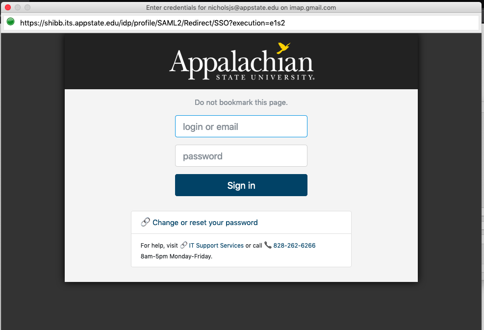 Sign into your App State account.