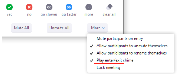 Lock meeting option