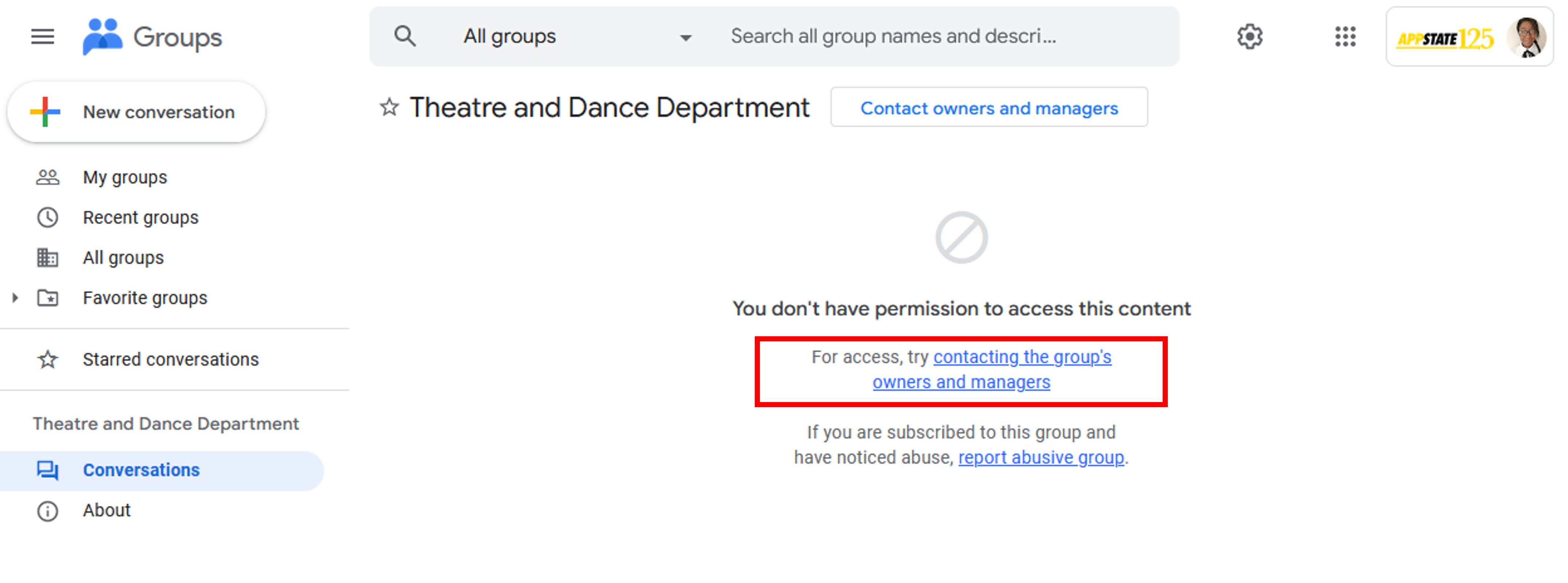 Trying to join a restricted or private group will issue an error message.