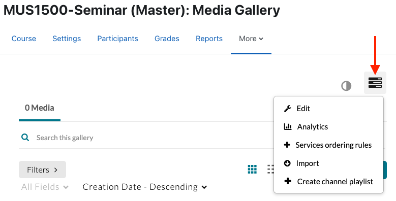 Appalachian Technology Knowledge Base > Kaltura in AsULearn > kaltura3.png (Click slider icon at top right of media gallery to access options) Click slider icon at top right of media gallery to access options