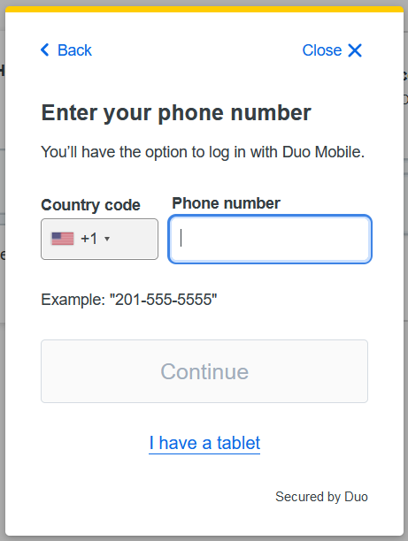 Entering the new phone number for authentication.