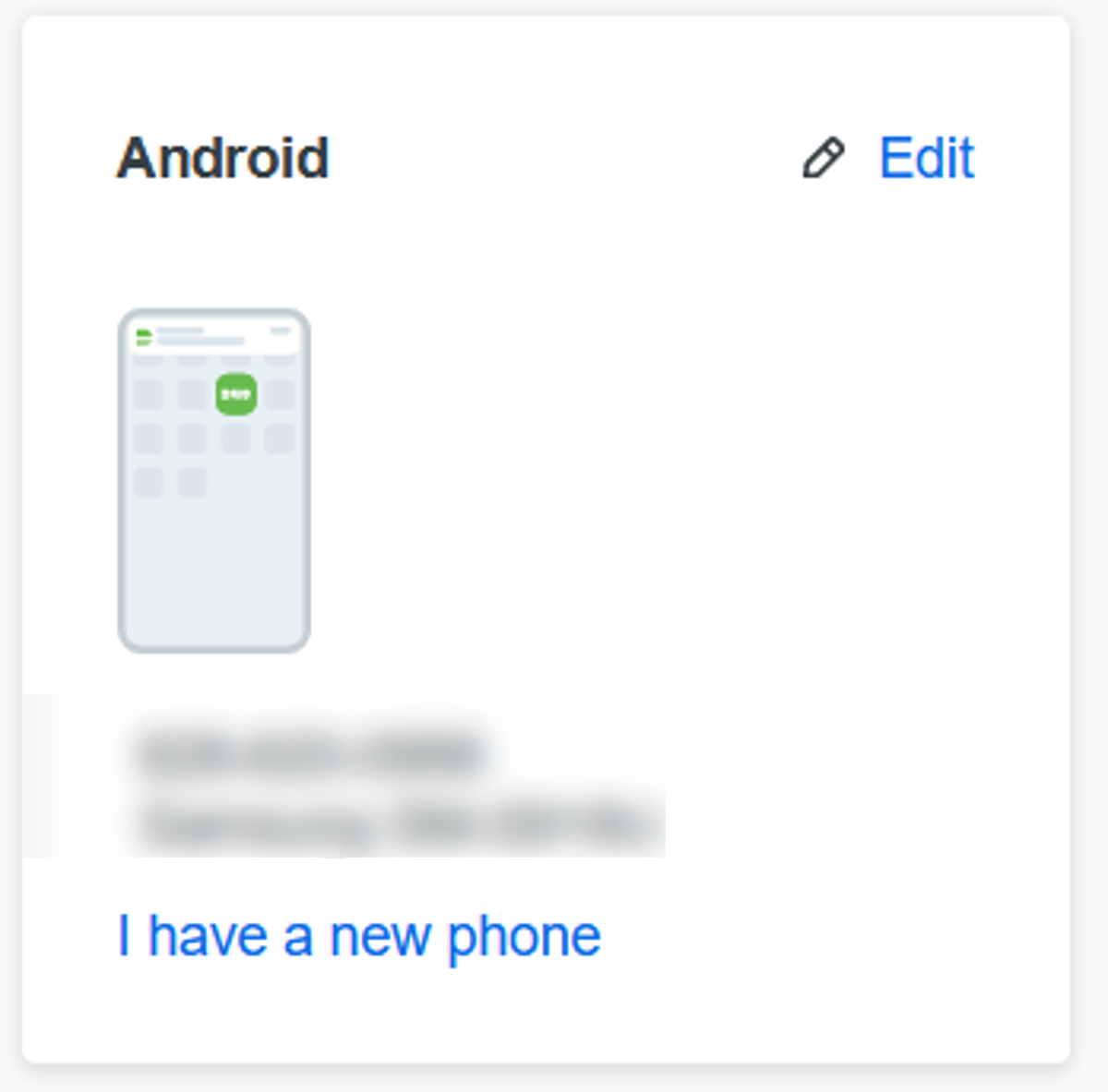 Choosing the option to set up a new phone.