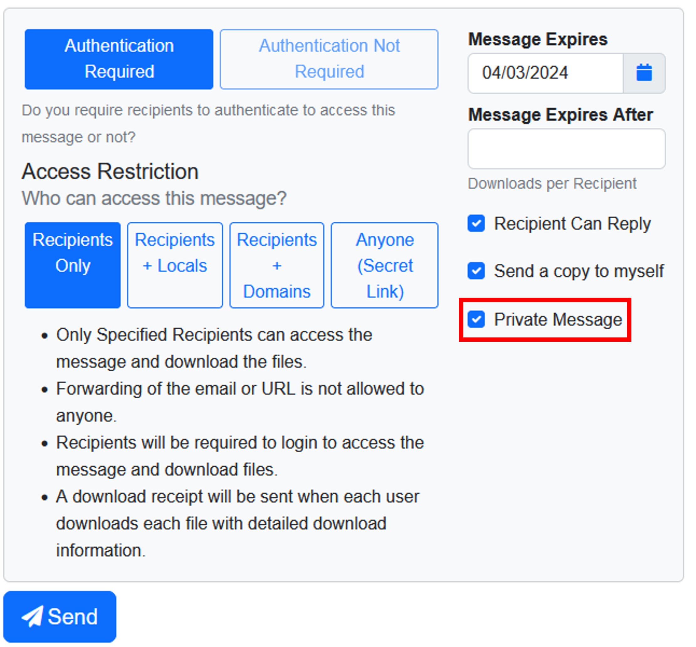 Modifying FileShare settings per send.