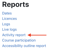 From Reports page click Activity report
