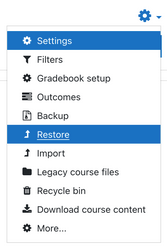 course gear menu, restore highlighted