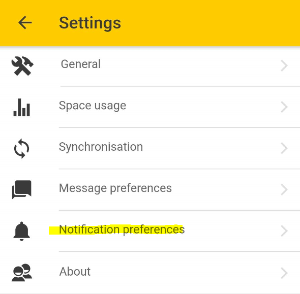 notification preferences