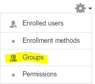 Appalachian Technology Knowledge Base > Groups: Create user groups and groupings in a course > groups1.jpg Groups menu