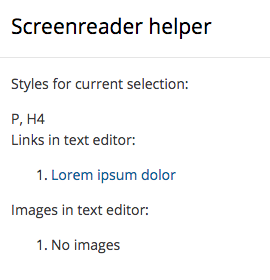 Accessibility Screen Reader Editable Content Helper