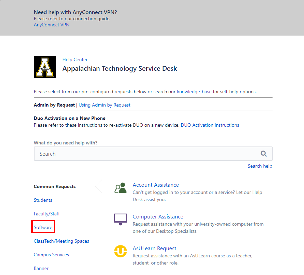 Software in the Support site sidebar.