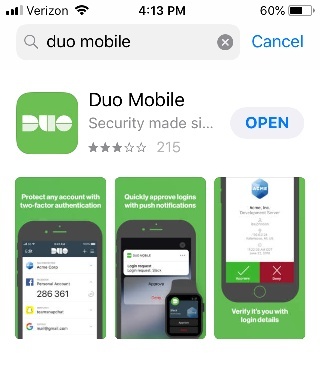 Duo Mobile App screen image