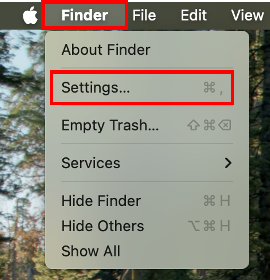 Go into the Finder settings. 