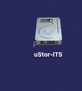 Finding the uStor alias icon on the desktop.