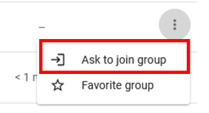 Clicking on Ask to join Group.